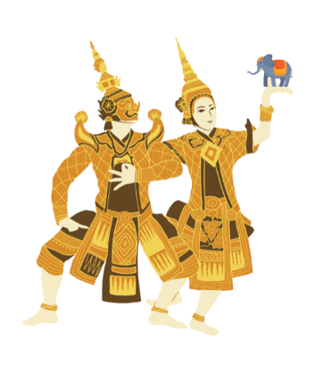 two people in traditional thai costumes