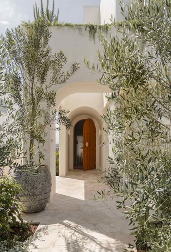 Biophilic front entrance to house Rhodes Greece