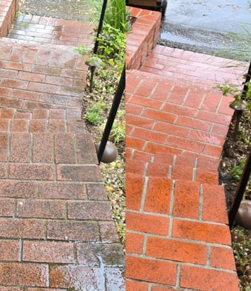 Before and after power wash