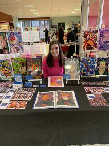 stand pour l'évenement au coeur du livre et de la bd à uckange stand illustration manga petite plume