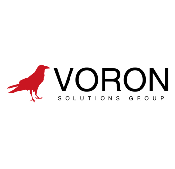 a red bird next to Voron Solutions Group Text in black lettering