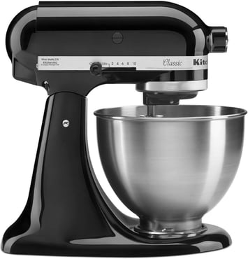 KitchenAid Classic Series 4.5 Quart Tilt-Head Stand Mixer K45SS, Onyx Black 