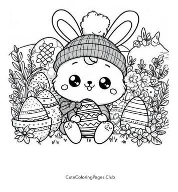 Easter Coloring Page with Details