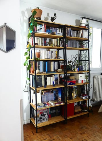 bibliothèque métal bois
