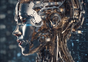 white and brown human robot illustration