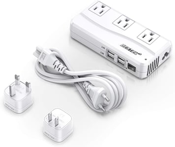  BESTEK Universal Travel Adapter 220V to 110V Voltage Converter with 6A 4-Port USB Charging