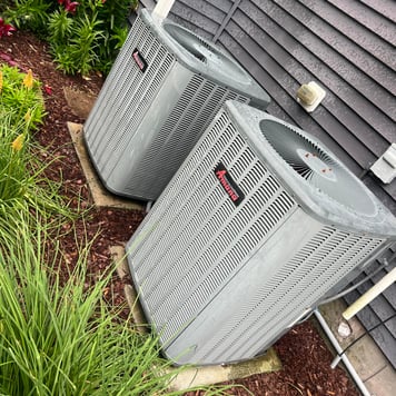 two hvac units sitting outside