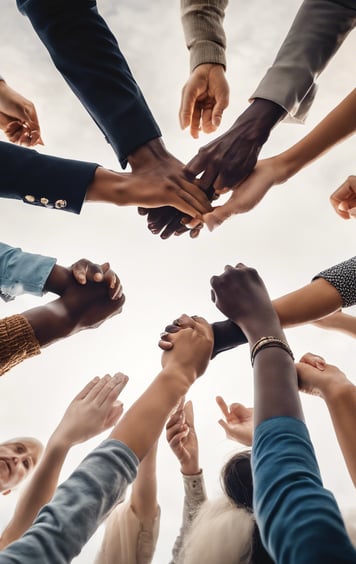 blue and white buttons with blue and red buttons