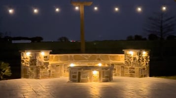Outdoor Living Space with Lights