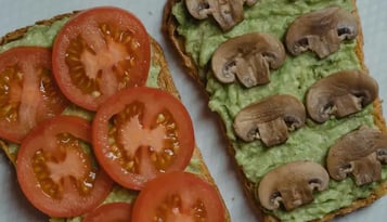 tomatoes-and-mushrooms-on-avocado-toast