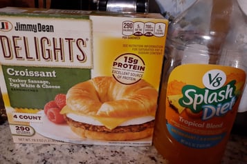 Breakfast sandwich JD Delights Croissant Turkey Sausage Egg White and Cheese