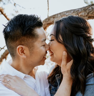 Light house park wedding photography couple kissing at sunset