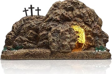 lighted empty tomb