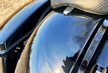 Black Fairing with perfect gloss Finish at ProPolish Port Rowan Motorcycle Detailing Near Me