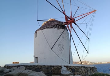 The famous windmills of Mykonos