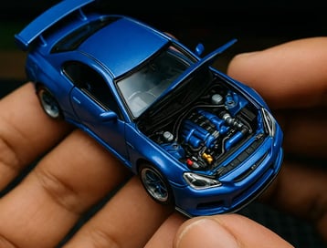 carro a control remoto con el cofre abierto