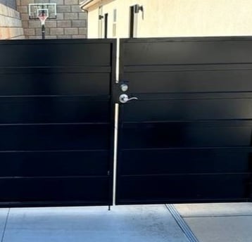 St. George Powder Coating powder coated steel metal gate in satin black