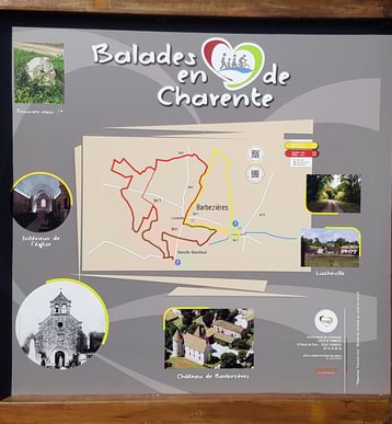 carte des randonnees balade au depart de barbezieres