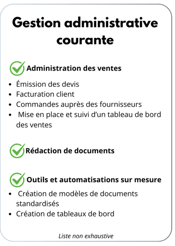 Gestion administrative, Administration des ventes ADV, Rédaction de documents, Outils sur mesure