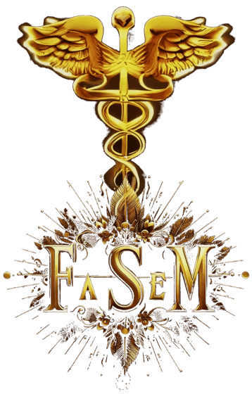 Logo F.A.S.E M. There is a Eusculapio stick