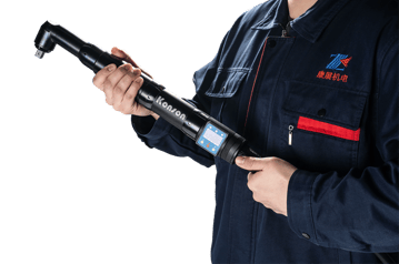 Atlas Copco Tensor ST angled nutrunner with anti-slip ergonomic grip