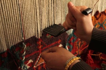 turkish carpet on hand loom