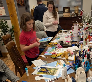Open Studio collage session as a family