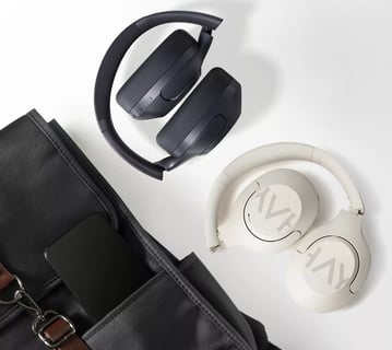 a backpacker's bag with a backpack and headphones