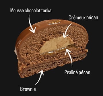 entremet chocolat pecan tonka