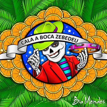 a skeleton in a mexican - style costume with a hat and a hat