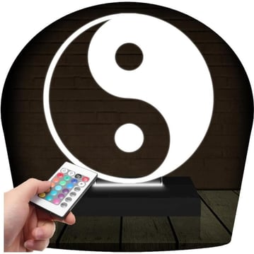 Yin Yang LED Lamp - White Lampshade