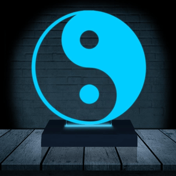 Yin Yang LED Lamp - Blue Lampshade