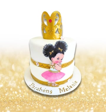 a cake with a princess cake topper