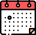 calendrier rouge et blanc