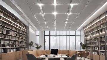 A construction site covered with blue scaffolding is visible. Several signs and banners advertising construction companies and services are attached to the scaffolding. There are details indicating restoration work being done, including contact information and project descriptions.