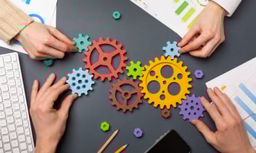 Gears depicting productivity and how one can become productive by Time management