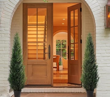 Planta Artificial Grande Exterior Decorativas 155 cm Cedar Tree Arbol Artificial con Maceta(2 Pack)