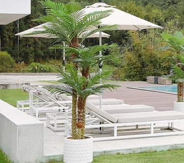 Palmera Plantas Artificiales Decorativas Exteriores, 240cm Arbol Artificial con Clasificación UV, Tr