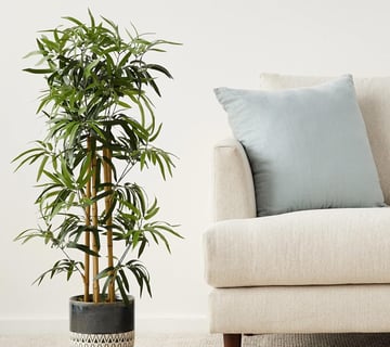 Amazon Basics - Planta de Bambú artificial con macetero de plástico, 100 cm, Verde
