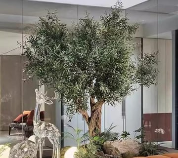 Olivo artificial grande, árbol artificial for decoración de interiores y exteriores, planta de seda 