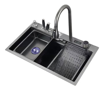 modern handmade nano black stainless steel sink