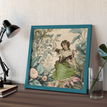 victorian inspired fairy in garden