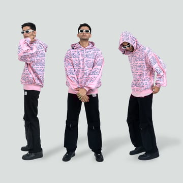 Scribbled Hoodie, Pink, Photo Manipulation