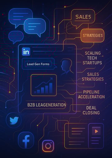 LinkedIn search showing B2B content and founder-led posts generating engagement.