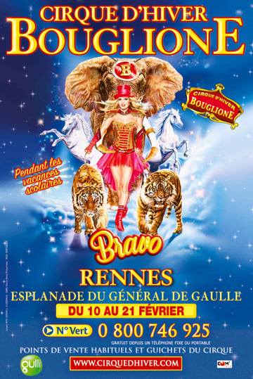 affiche Cirque d'Hiver Bouglione On Tour, spectacle Bravo