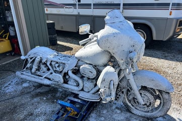 Snow Foam on a Harley Davidson Street Glide at ProPolish