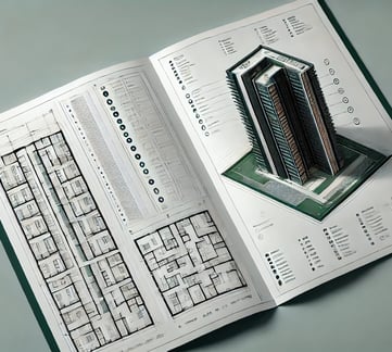 Open brochure showcasing Promenade Peak facilities and floor plans