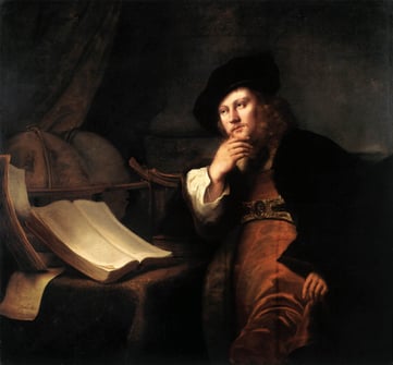 Ancient scholar thinking