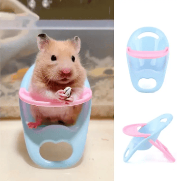 Silla de hámster con bandeja, color azul con rosa