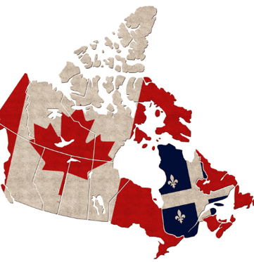 a map of canada with a map of the country of canada